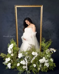 Maternity Photography in white gown