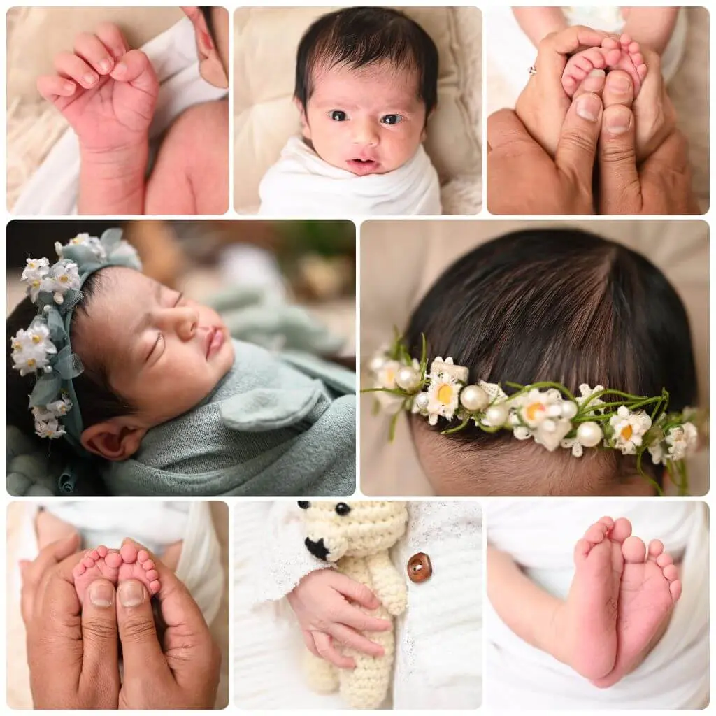 NewBorn baby closeup shots Collage Photoshoot