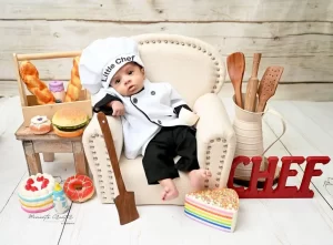 Newborn Baby Photoshoot Chef Theme in Delhi