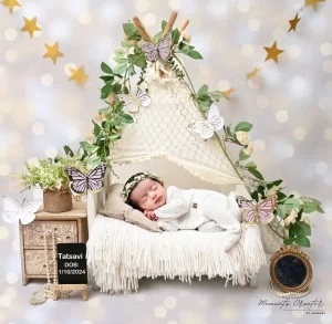 Newborn Baby Photoshoot in Bed