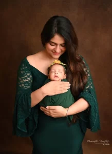 Newborn baby And Mother love in the photoshoot